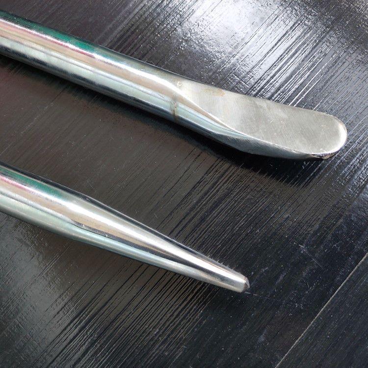 Chrome-Plated Carbon Steel Pry Bar: 30cm to 1m, Round, Quenched, Durable for Tire Removal