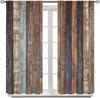 Rustic Wooden Curtains   Farmhouse Retro Brown Planks Wooden Wood Farm Rustic Prints Blackout Rod Pocket Window Treatments Drapes