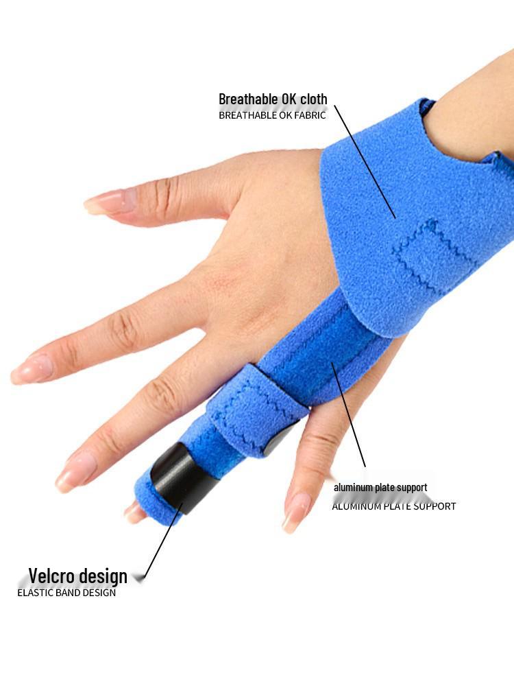 Universal Breathable Five-Finger Support: Aluminum Plate Joint Sprain Fixation Strap & Protective Orthosis