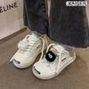 Niche original cute big head ugly cute board shoes women's 2025 new autumn versatile open smile casual little white shoes
