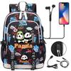 Kawaii Panda Print Tiener USB Laptop Rugzak Kinderen Jongens Meisjes Terug Naar School Boekentassen Vrouwen Mannen Reizen Rugzak
