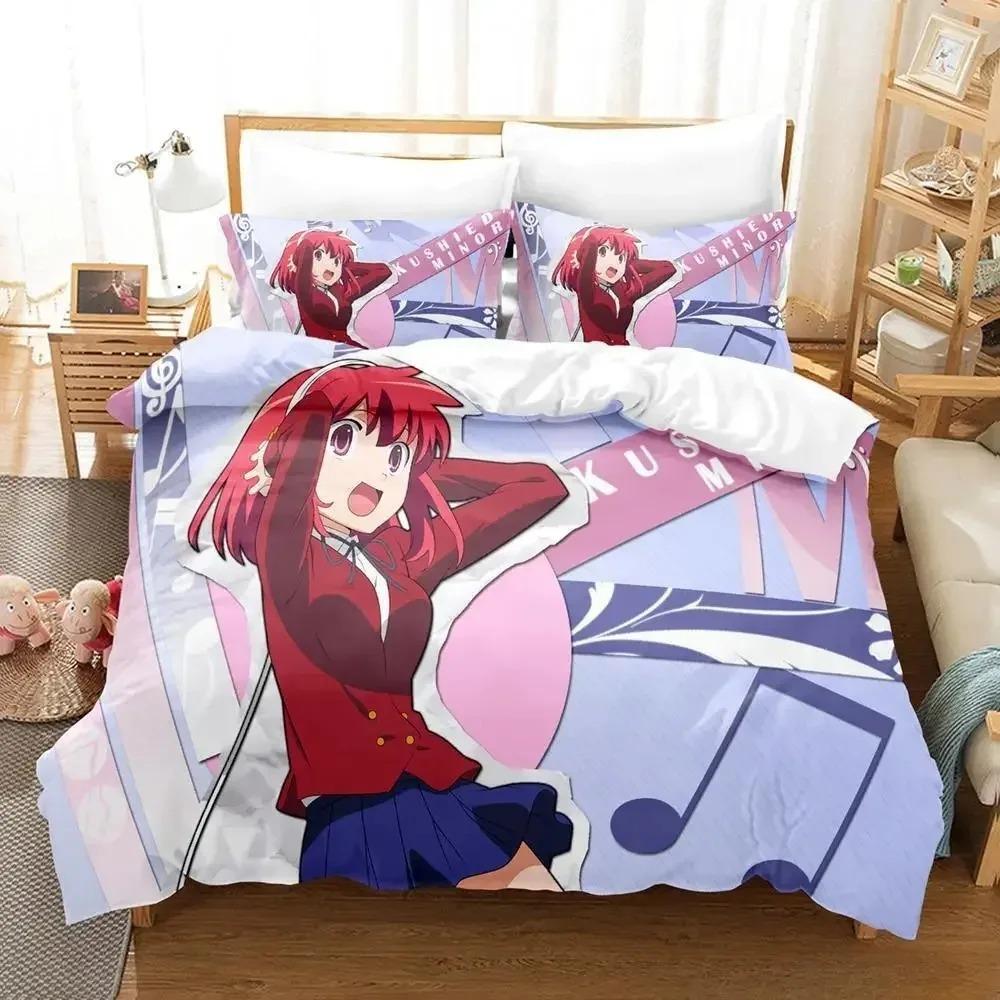 Toradora Bedding Set Single Twin Full Queen King Size Bed Set Adult Kid Bedroom Duvet Cover Sets 3D Print Anime Bed Sheet Set