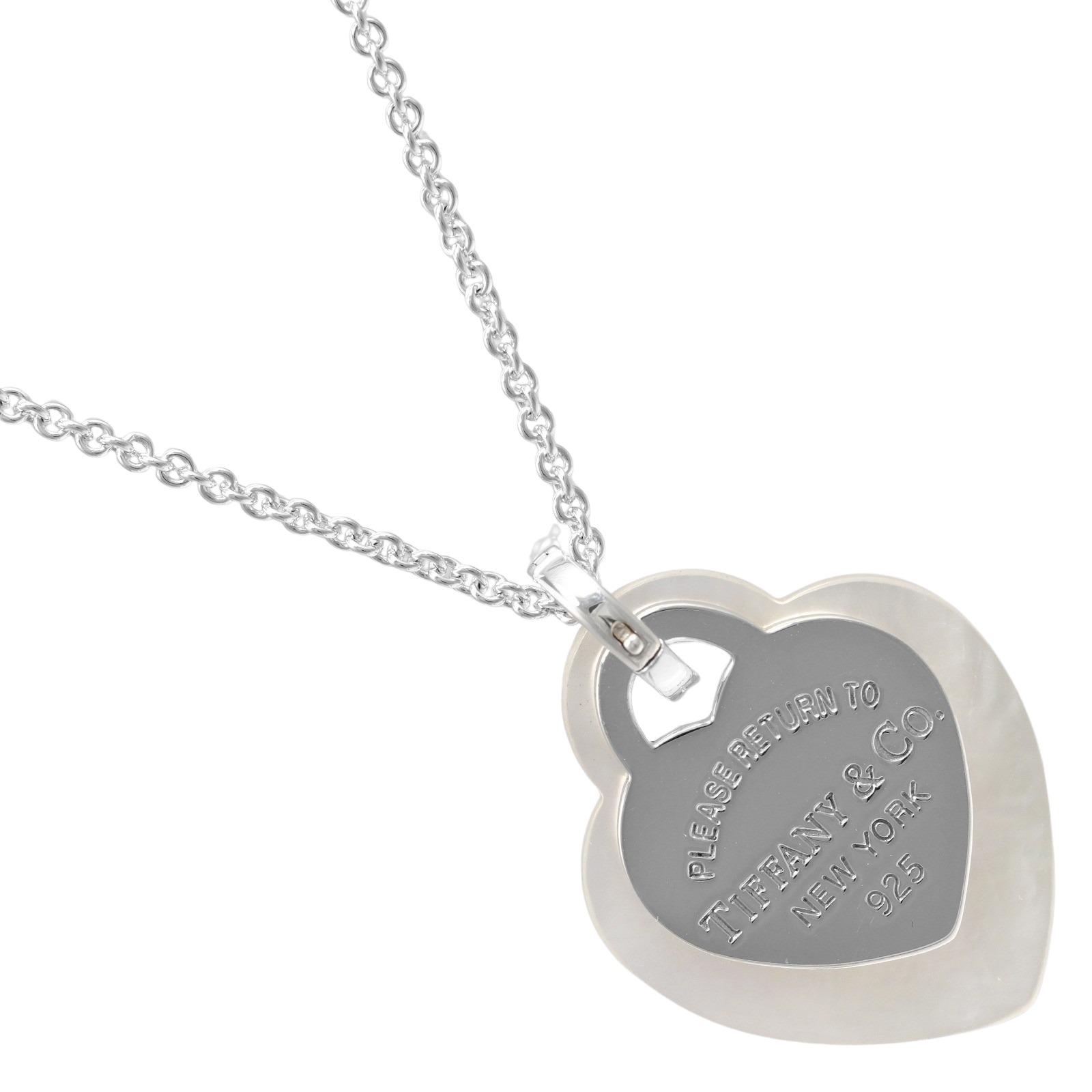

TIFFANY&Co. Return to TIFFANY&Co. Double Heart Tag Necklace Silver925/shell heart 7.11g Women Used