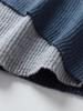2026 Spring Women's Asymmetrical Patchwork Ribbed Knit Sweater - Slimming Two-Piece Look