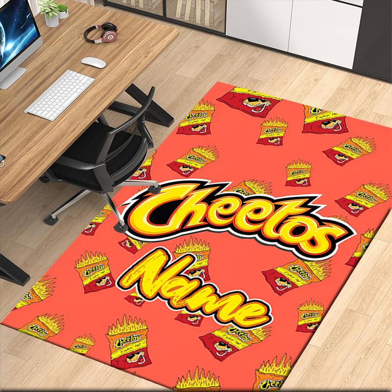 Custom Name Cheetos Printed Carpet, for Office Chair Living Room Bedroom Kitchen Room Decor Gifts.