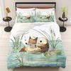 Otter Duvet Cover Animal Cartoon 3-Piece Set Children Cute Polyester Soft Breathable Comforter Animation Bedding