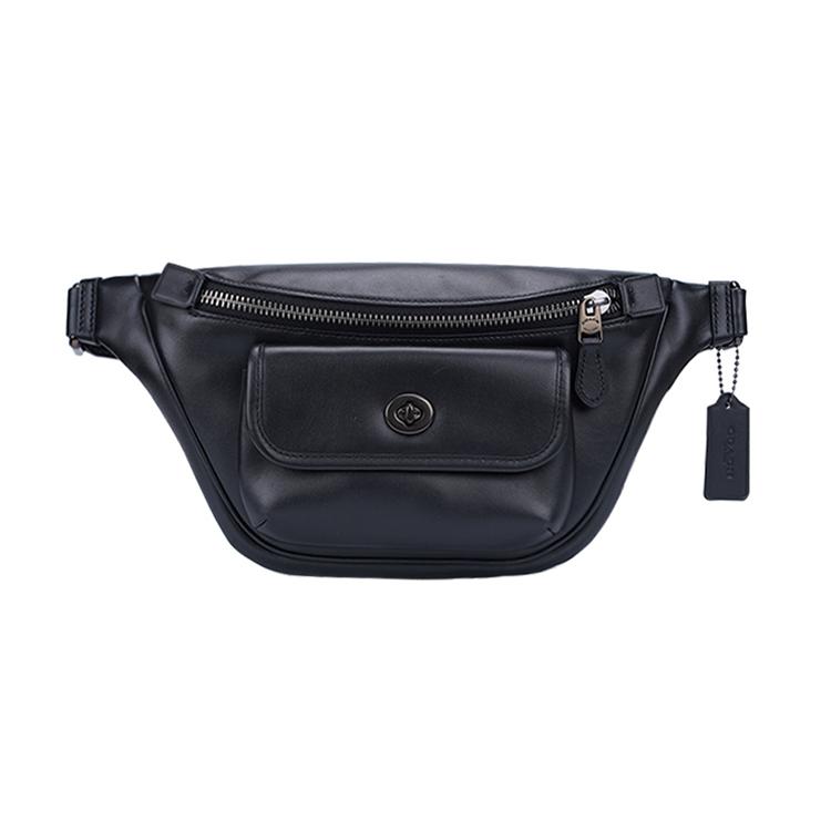 New COACH Cow Leather Crossbody Fanny Pack Tubas Men's Black C1277-QBBK
