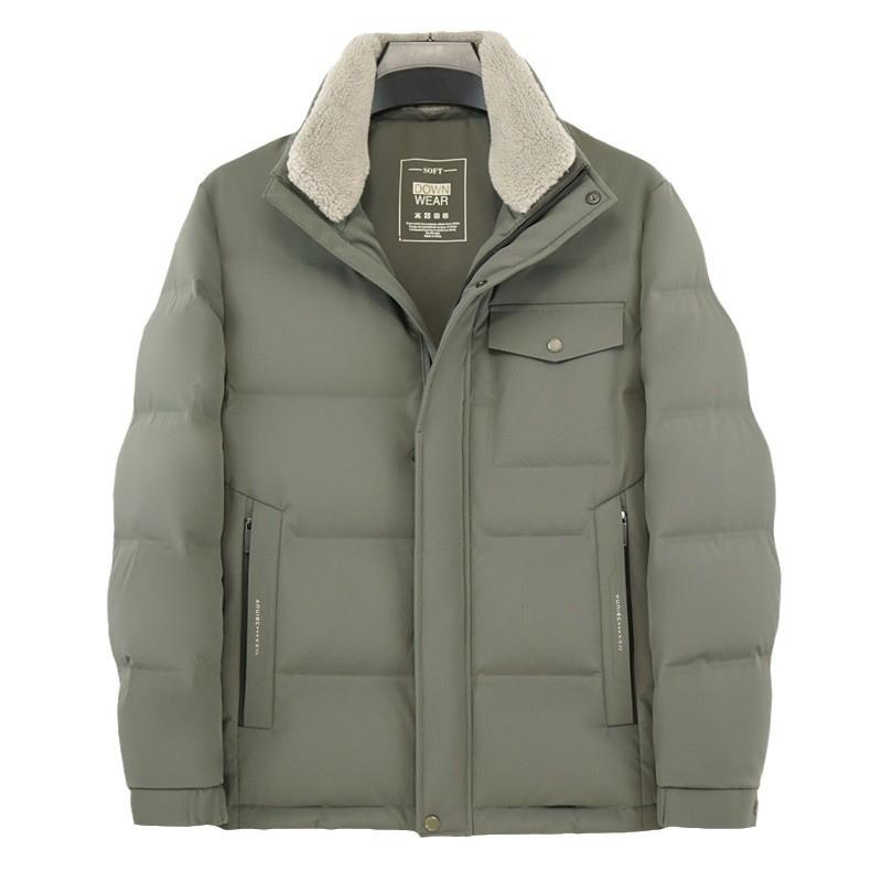 Middle-aged and elderly men's thickened down jackets, middle-aged jackets, loose down jackets, daddy short white duck down jackets