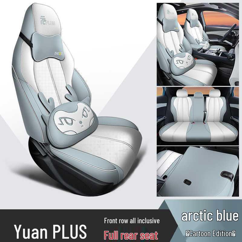 2024 BYD Yuan Plus Honor Model Cartoon Car Seat Cover, Full Surround, All-Season Cushion.
