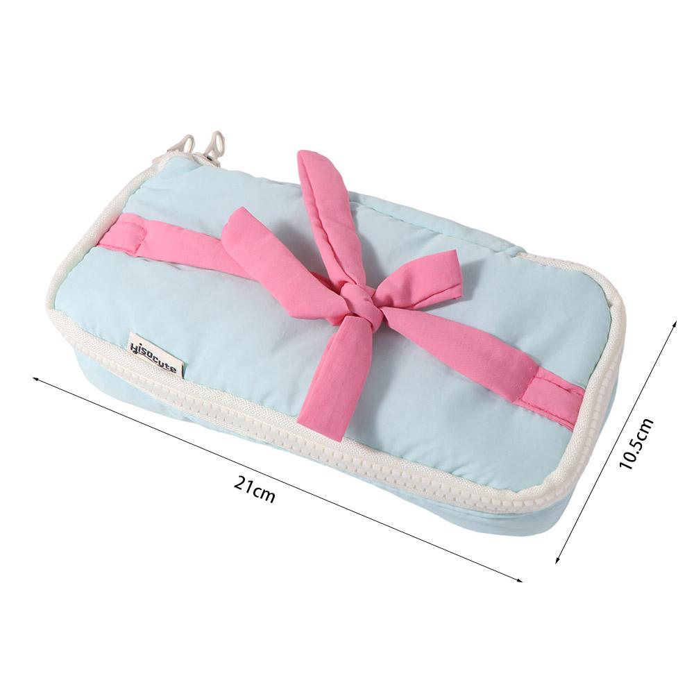 Large Capacity Bow Stationery Bag Desktop Storage Bow Pencil Pouch Children