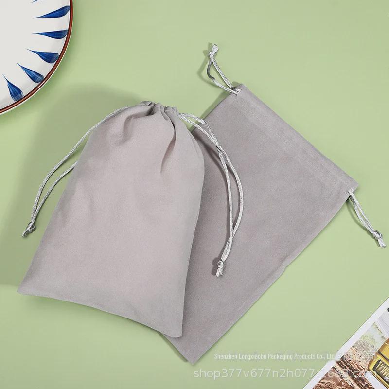 

Velvet Drawstring Jewelry & Aromatherapy Storage Bag Gray; 12x10 CM