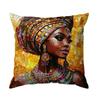 Traditional African Women Cushions Pillowcase Printed Polyester 45X45Cm Throw Pillow Cover Decorative Sofa Cushions Pillowslip