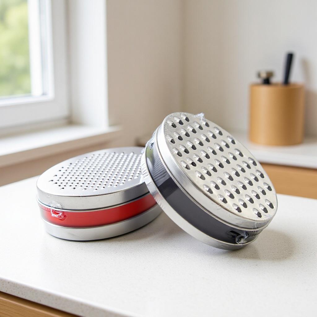 Double-Sided Multi-Functional Grater: Cheese, Melon, Vegetable & Eggplant Shredder with Storage Box Double Grater + Box серый