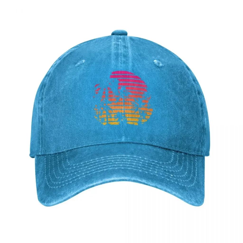 Tropical Sunset Unisex Style Baseball Caps 80s Punk Retro Vintage Novelty Streetwear Distressed Washed Hat Vintage Golf Headwear