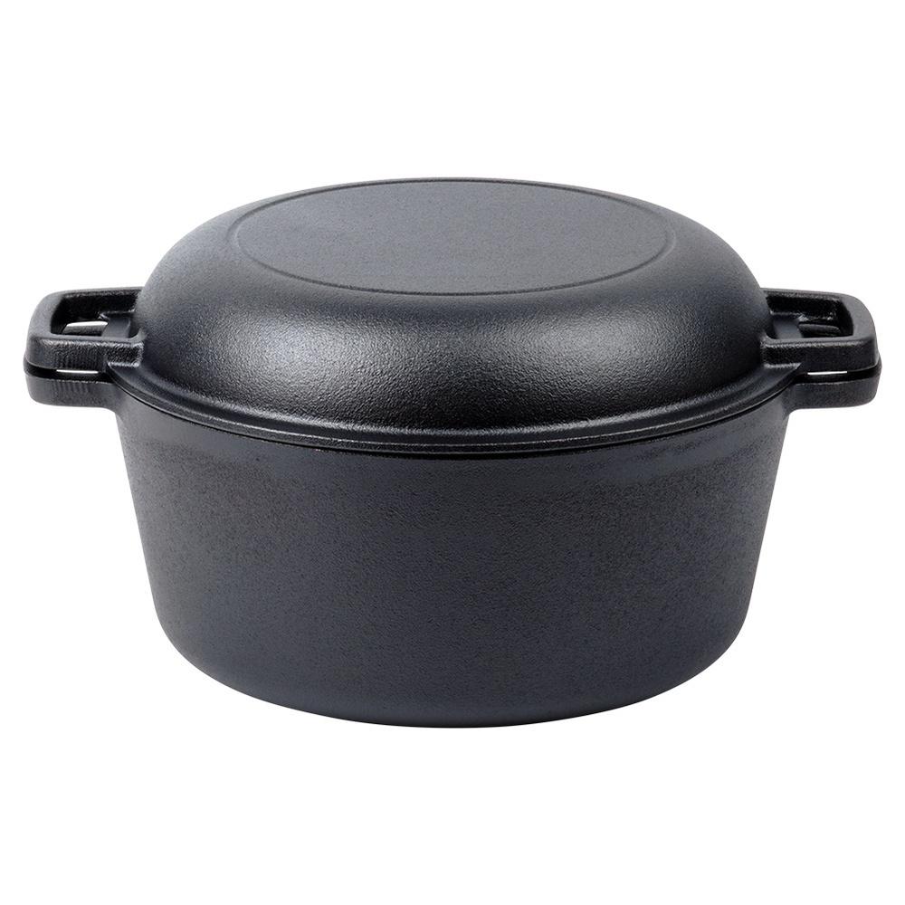 Cast Iron Pot, Roasting Pan, Frying Pan, 2 In 1, 26 Cm