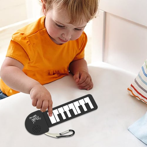 M-i-ni Electronic Piano, Roll-Up Piano Keyboard, Beginner's Musical Instrument, 21.7x13.2x2cm Portable and Lightweight Design Silicone Folding Foldabl