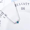 ANENJERY Collier étoile de cristal artificiel bleu doux, collier en Zircon cubique pour femmes, chaîne de clavicule S-N78