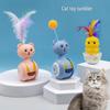Interactive Tumbler Kitten Toy with Colorful Feather Teaser & Scratch Ball
