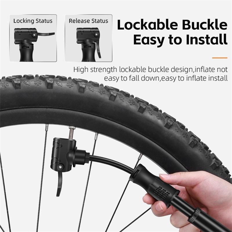 WEST BIKING Mini Bike Pump Aluminum Alloy Bicycle Hand Air Pump Tire Inflator Schrader Presta Valve MTB Road Cycling Pump