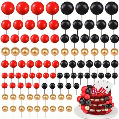108 szt. kulek na tort, balony, babeczka, DIY, wkładka do tortu, piankowe kulki na tort, dekoracja do pieczenia na rocznicę ślubu, urodziny