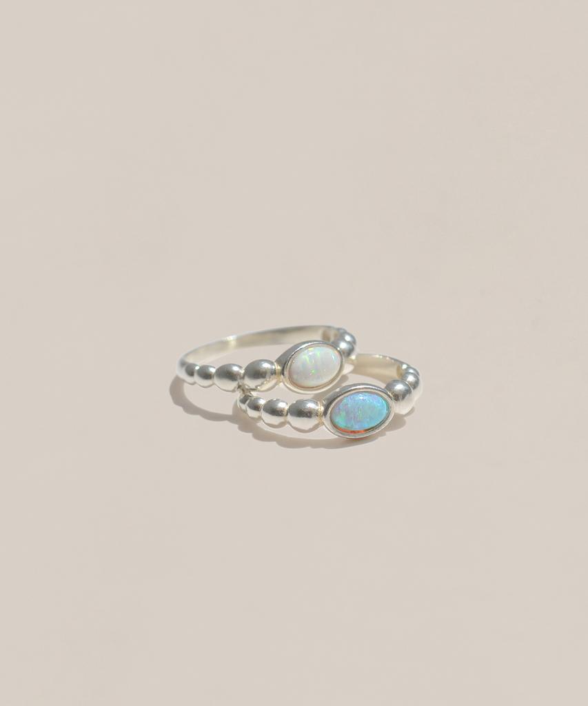 47Bag 925 Silver Birthstone Opal Gemstone Ring Ange