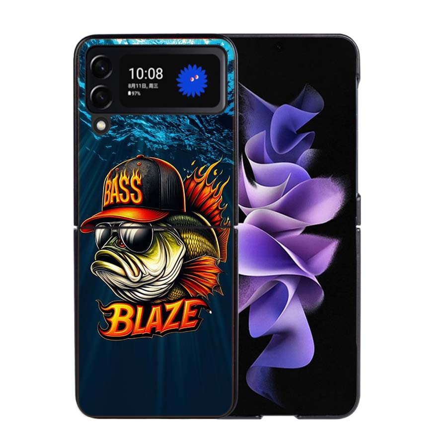 Enjoy a Day of Fishing Pleasure Phone Case For Samsung Z Flip 7 6 5G Galaxy Z Flip4 Z Flip5 Z Flip3 Coque Black Hard PC Shell Pr