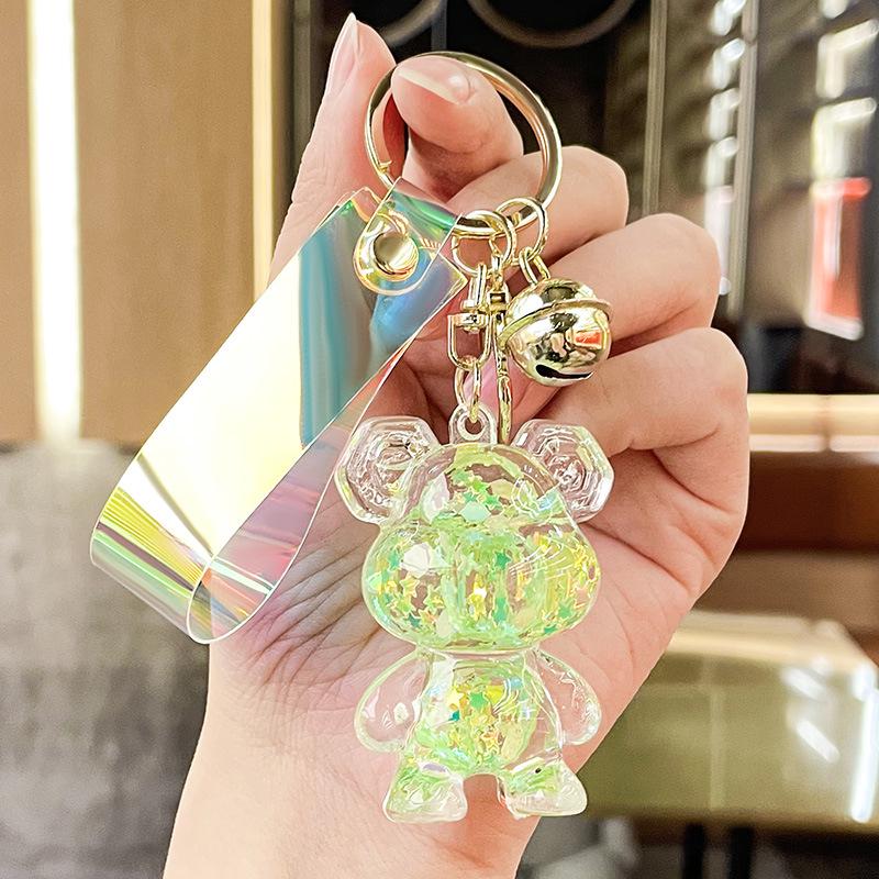 Luminous Acrylic Gas Tank Quicksand Keychain Pendant - Small Gift Decoration