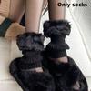 1 Paar Winteroutfits Elegante Bekleidungsaccessoires Weiche Textur Beinstulpen Niedliches Plüschdesign Hohe Elastizität Schwarz/Weiß