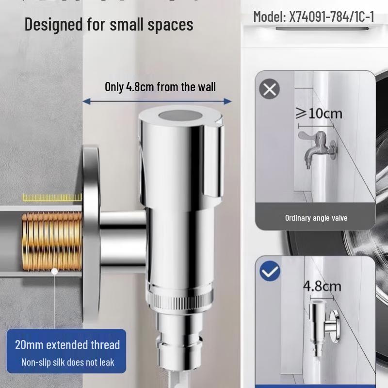 Jiumu Quick-Open Stainless Steel Washing Machine Faucet