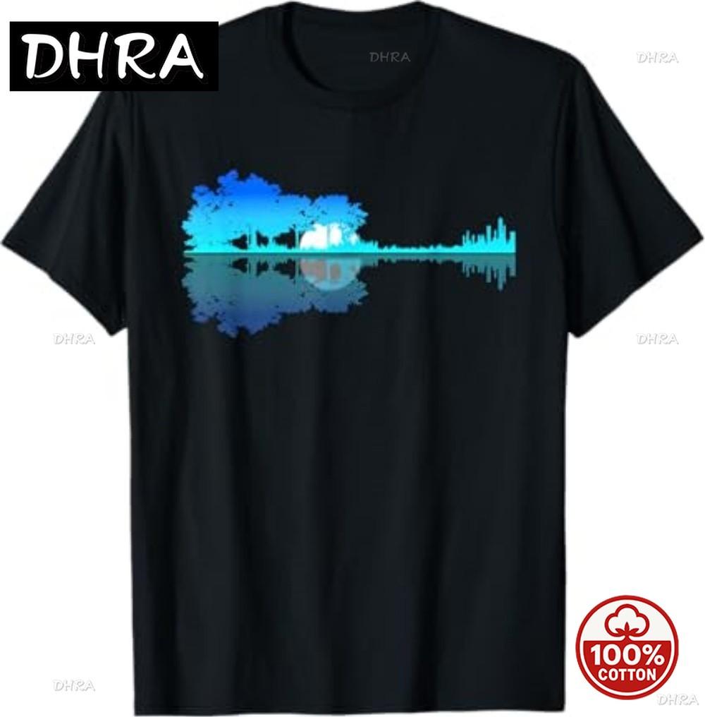Guitar Lake Shadow Love Guitar Musician TShirt in Streetwear Style for Summer Tee Grunge T Shirt Classic Skater Minimalist S