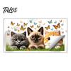 Non-damaging Glass Decal Cat Butterfly Static Sticker, Waterproof Animal Window Decoration Sticker Decal, Removable Pet for Bedroom Balcony