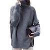 LIYURLTA Knit High Long Casual Top for Fall and LIY27 Women's Sweater, Neck, Slimming, Sleeves, Turtleneck, Soft, Stylish, Warm, Winter, (Gray)