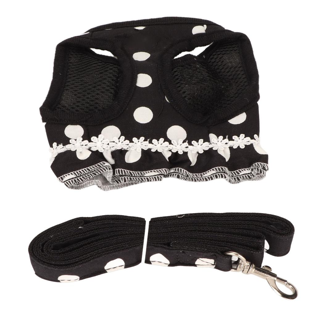 Dog Harness Leash Cute Stylish Polka Dot Pet Vest Traction Rope Set for Walking Training Outdoor