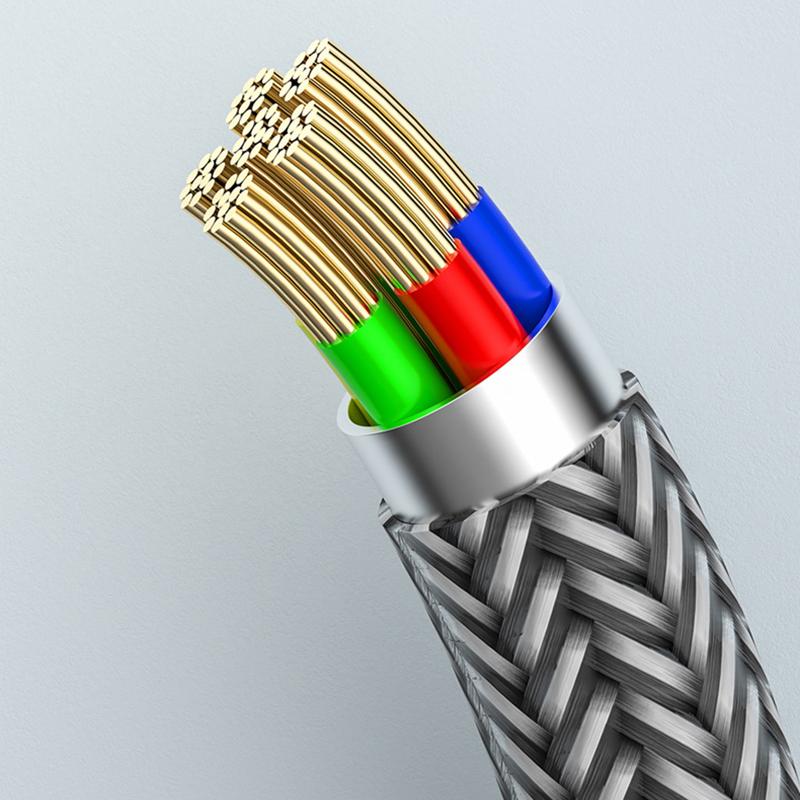 VAORLO 60 W USB C į USB Type C, skirtas Samsung S20 įkrovimo kabelis 5A CC, skirtas MacBook iPad Pro Quick Charge 4.0