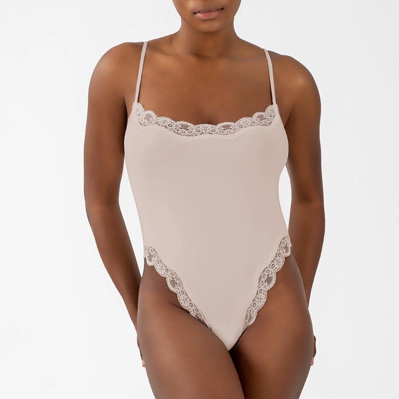 European & American Lace Suspender Bodysuit – Sexy, Breathable, Skin-Friendly Nude Sportswear