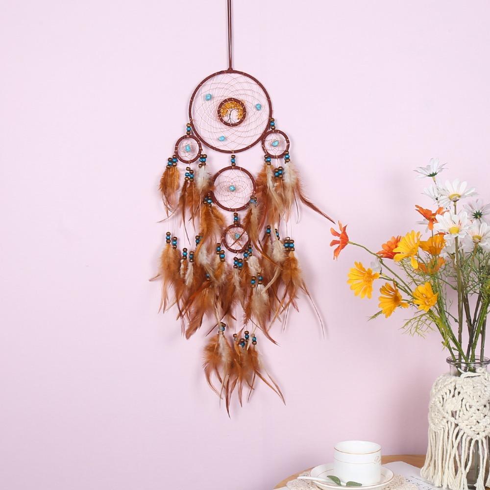 Natural Stone Wind Chimes Tree of Life Room Pendant Decor Dream Catcher  for Balcony Yard Decor
