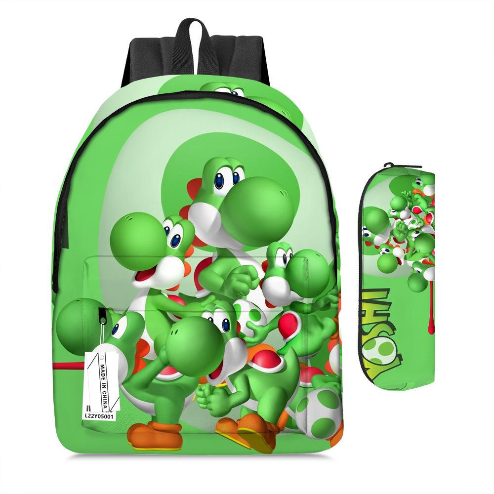 Cartoon Anime Brothers Little Dinosaur School Bag Yoshi Yoshi Elementary And Secondary School Backpack Children S Backpack School bag + pencil case