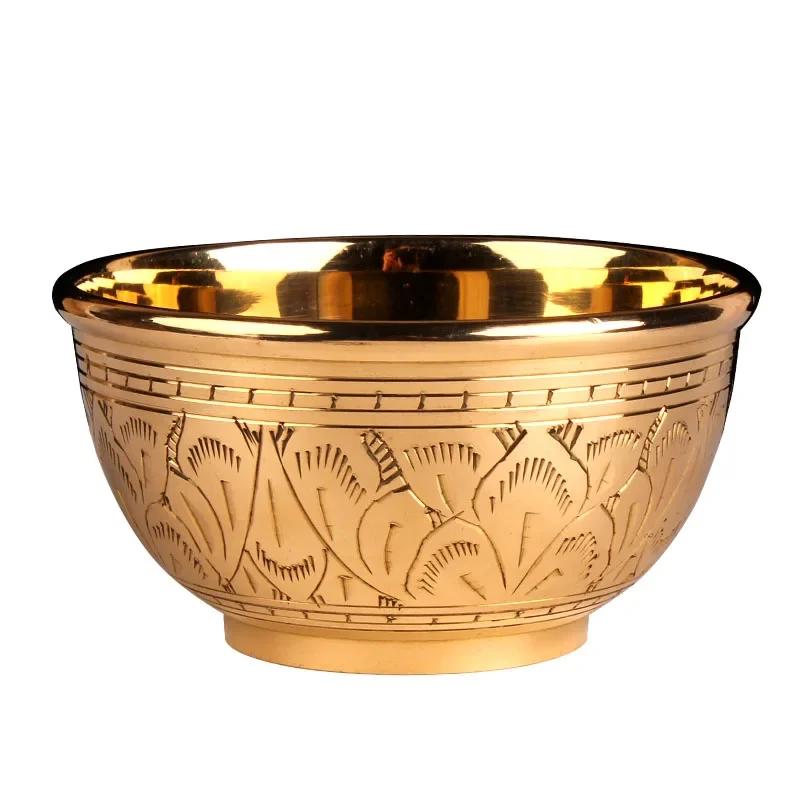 Creative Mini Beverage Wine Cup Retro Brass Chalice Cup Wine Goblet European Style Metal Liquor Tumbler Home Bar Kung Fu Tea Cup