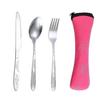 3Pcs New Portable Travel Cutlery Stainless Steel Western Style Steak Knife Fork Spoon Complete Set of Tableware Home Use Outdoor