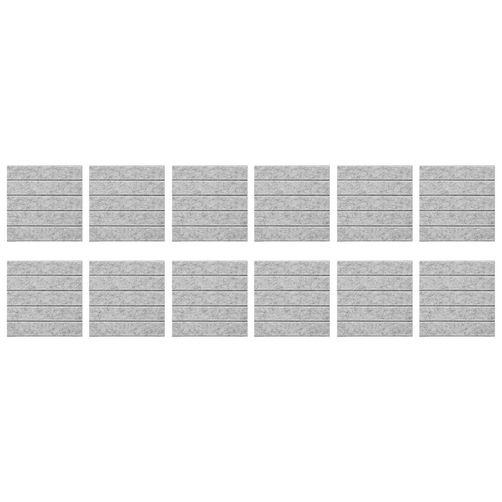 Pack of 12 Soundproof Foam Panels Wall Self Adhesive Acoustic Tiles Polyester Texture Perfect for Studios and Home Wall