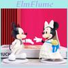 Mickey Minnie White Wedding Dress Figure Doll Cake Topper Fan Gift Set Of 2