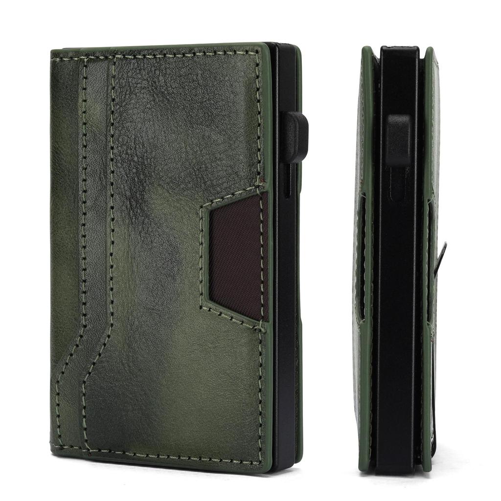 Men's Anti-Theft Genuine Leather Wallet with 20% Fold & Card Storage