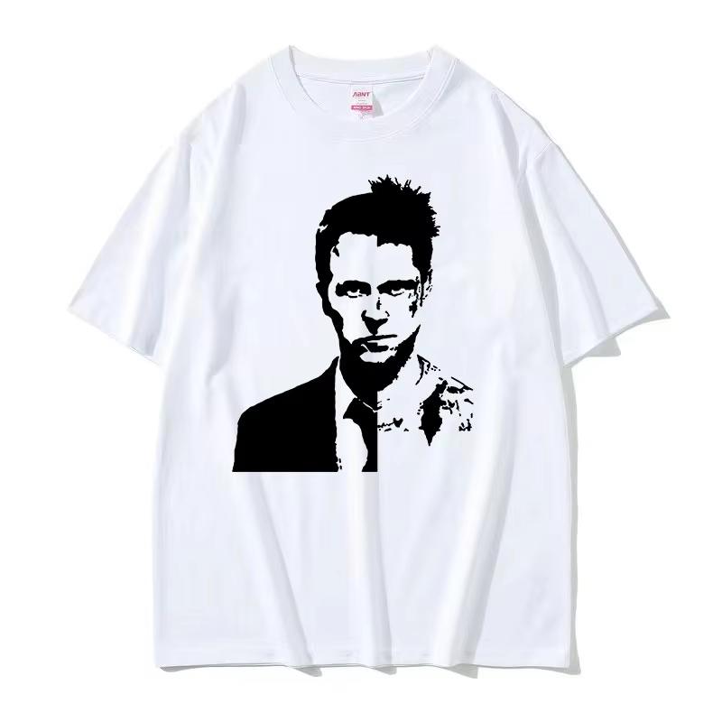 

Винтажная графическая футболка Fight Club Мужская Высококачественная Модная Хлопковая Футболка Летняя Повседневная Оверсайз Футболки Streetwear S разноцветный