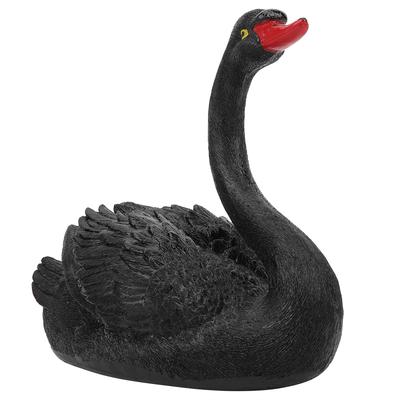 Ornement extérieur mignon de simulation de cygne noir flottant pour la décoration de jardin de cour