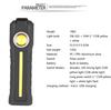 Rechargeable LED+COB Work Light Portable Magnetic Folding USB Charging Handheld Flashlight