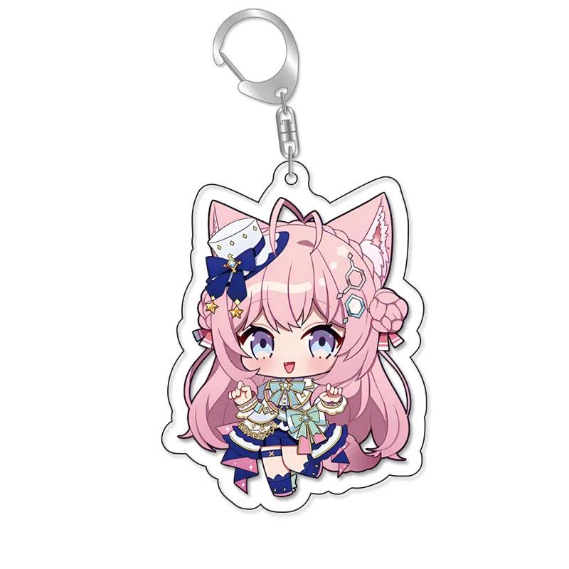Lovelive Vtuber Nakiri Ayame Shirakami Fubuki Minato Aqua Gawr Gura Cute Cartoon Keychain Kawaii Keyring Bag Parts & Trendy Gift