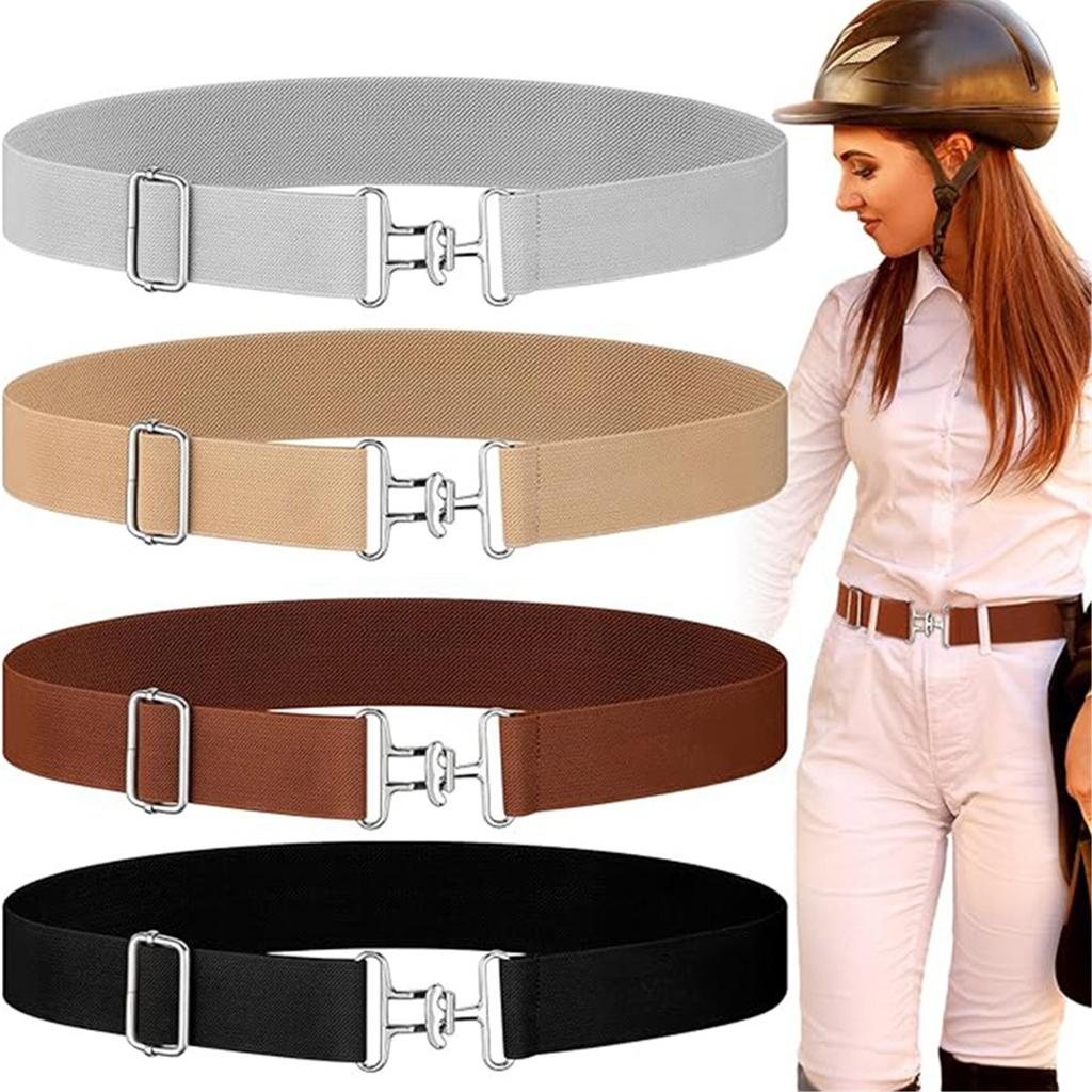 Elastic Equestrian Belt With Shark Buckle For Men And Women Adjustable Length For Horse Riding And Outdoor Activity