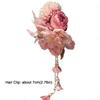 Elegant Design Flower Hairpin Pink Floral Headdress Tassel Hanfu Hair Accessories  Party Wear
