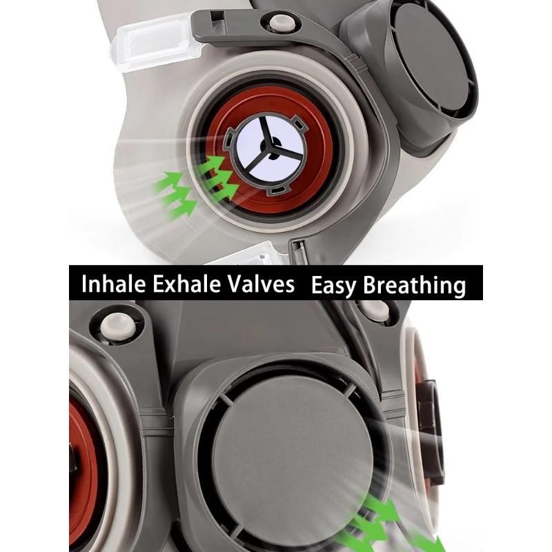 1pcs 6200 Dust Gas Respirator Reusable Rubber Half Face Mask Only For Painting Spraying Work Safety General Connection Port