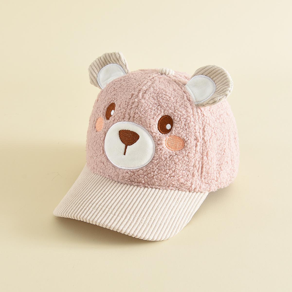 

3D Little Bear Children s Windproof Flat Cap – Comfortable, Versatile, and Cute Baseball Hat 48-50 cm (1-3 years) рожевий